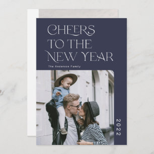 Simple Modern Happy New Year 2022 Photo Holiday Ca