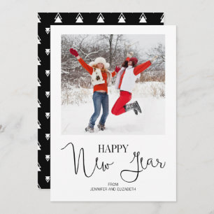 Simple Modern Happy New Year's Photo Card