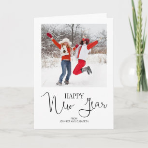 Simple Modern Happy New Year's Photo Greeting Card