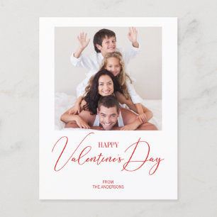 Simple Modern Happy Valentine's Day Photo Postcard