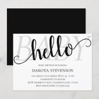 Simple Modern Hello Baby | Flourish Script Shower