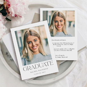 Simple Modern High School Graduation Announcement