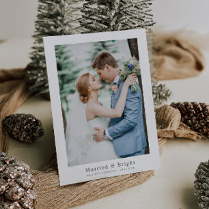 simple modern holiday wedding announcement