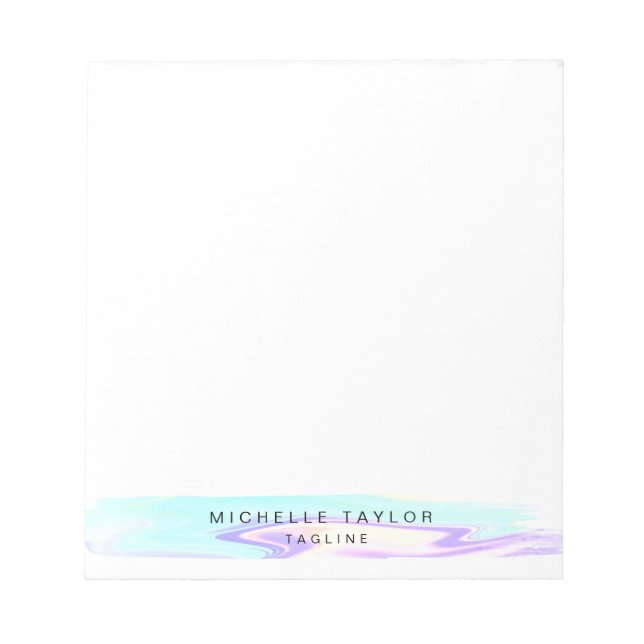 SIMPLE MODERN HOLOGRAPHIC IRIDESCENT NOTEPAD (Front)