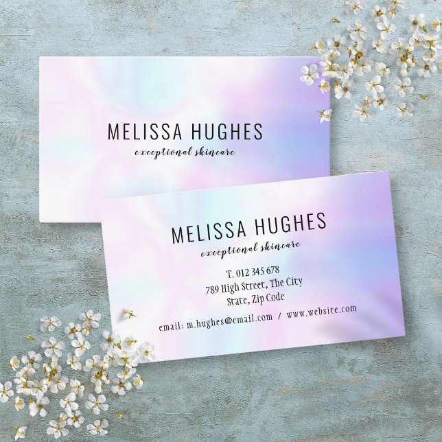 Simple Modern Holographic Rainbow Gradient Business Card (Simple Modern Holographic Rainbow Gradient Business Card)