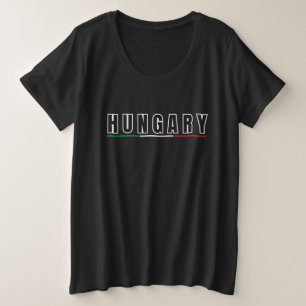 Simple Modern hungary hungarian Flag Souvenir  Plus Size T-Shirt