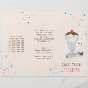 Simple Modern Ice Cream Sprinkles Minimalist Brown Flyer