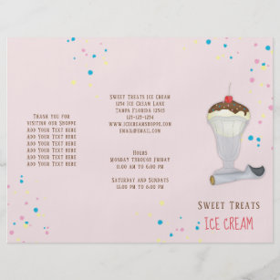 Simple Modern Ice Cream Sprinkles Minimalist Pink Flyer