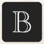 Simple Modern Initial Chic Letter Black and White 