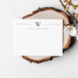 Simple Modern Initial Couple Stationery Card