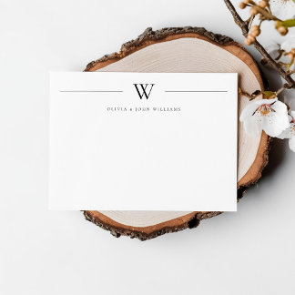 Simple Modern Initial Couple Stationery Card