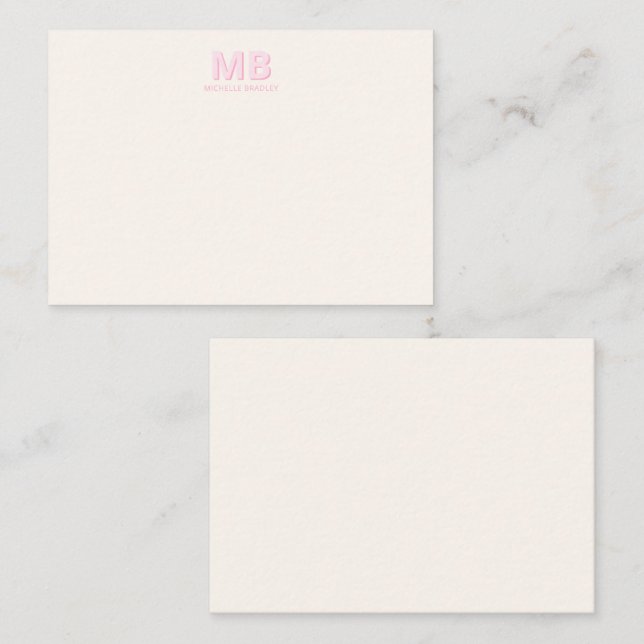 Simple Modern Initial Monogram Card (Front/Back)