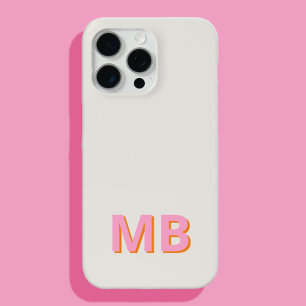 Simple Modern Initial Monogram iPhone 15 Pro Max Case