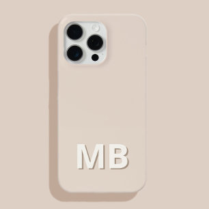 Simple Modern Initial Monogram iPhone 15 Pro Max Case
