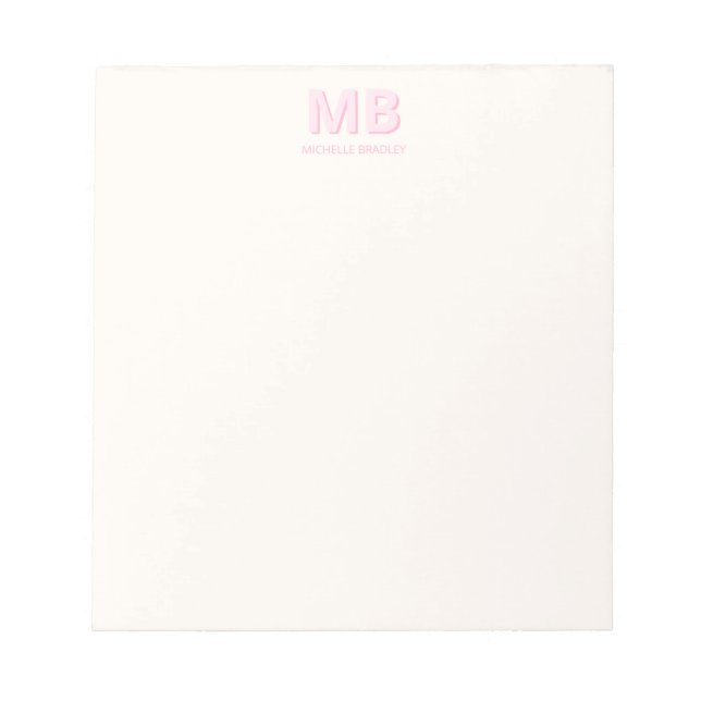 Simple Modern Initial Monogram Notepad (Front)