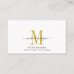 Simple Modern Interior Designer Script Business Card