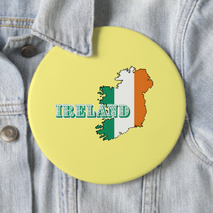 Simple Modern ireland irish Art Map Flag Souvenir  6 Cm Round Badge