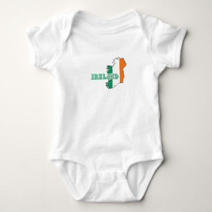 Simple Modern ireland irish Art Map Flag Souvenir Baby Bodysuit