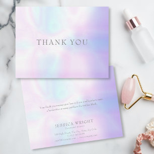 Simple Modern Iridescent Business Thank You Card
