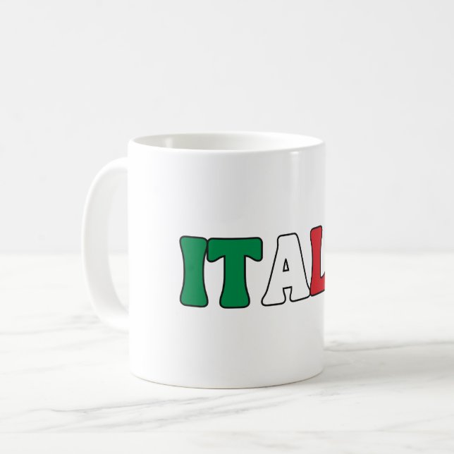 Simple Modern Italy National Flag Apparel Coffee Mug (Front Left)