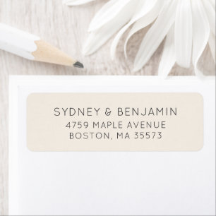 Simple Modern Ivory Custom Wedding Return Address