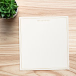 Simple Modern Ivory Gold Two Border Monogram Notepad<br><div class="desc">Create your own personalised monogram name notepad with simple modern typography and minimalist two border lines in ivory and gold colour.</div>