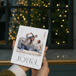 Simple Modern Joyful Family Photo Christmas Holiday Card<br><div class="desc">Welcome the holidays this year with a Modern Minimal Joyful Family Photo Christmas Holiday Card that captures that perfect moment of joy with a close-knit family. This chic black and white card is the perfect embodiment of the modern, minimalist style we crave. Clean lines in the typography and editing lend...</div>