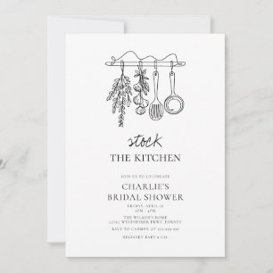 Simple Modern Kitchen Bridal Shower Invitation