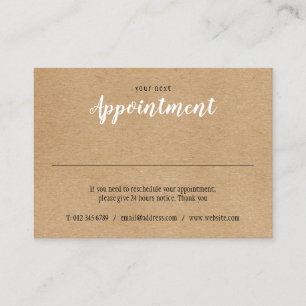 Simple Modern Kraft Appointment Card 2021 Calendar
