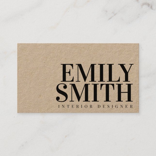 Simple Modern Kraft Business Card (Front)