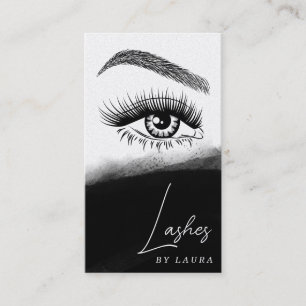 Simple Modern Lashes Eyes and Brows Hand drawn Sq Business Card