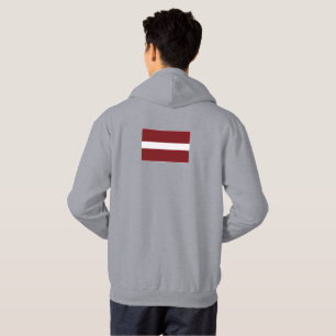 Simple Modern Latvia Flag Souvenir , Backside Hoodie