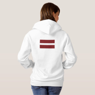 Simple Modern Latvia Flag Souvenir , Backside Hoodie