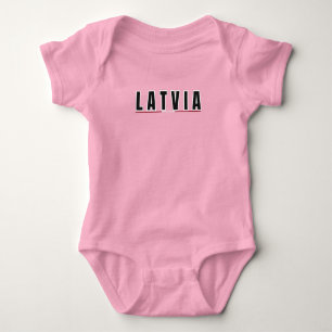 Simple Modern Latvian Latvia Letter Flag Souvenir Baby Bodysuit