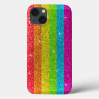 Simple Modern LGBTQIA Gay Pride Rainbow Glitter Ca