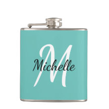 Simple Modern Light Blue Monogram