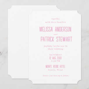 Simple Modern Light Elegant Pink Wedding Invitation