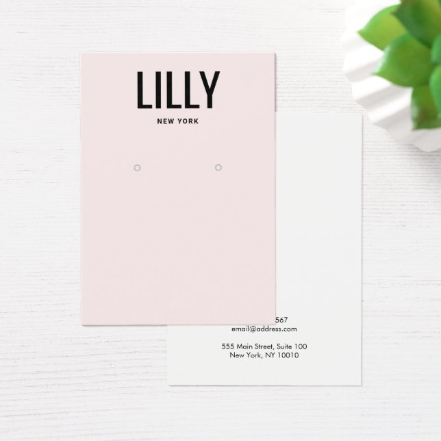Simple Modern Light Pink Earring Display Card (Desk)