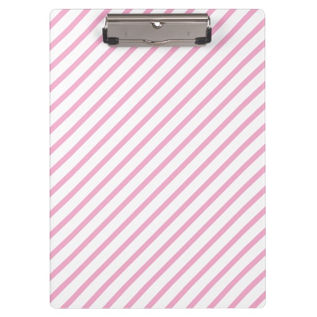 Simple Modern Light Pink Line Stripe Clipboard (Front)
