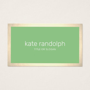 Simple Modern Lime Green Gold Border