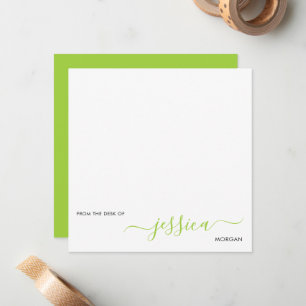 Simple modern lime green script card