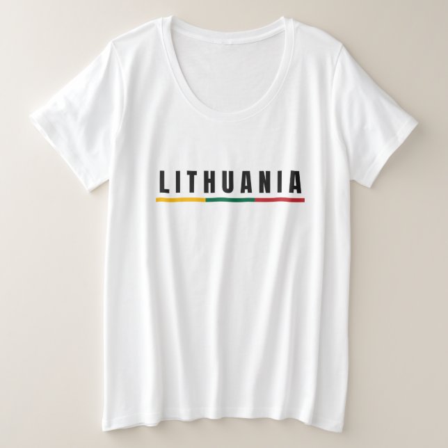 Simple Modern Lithuania lietuva Flag Souvenir   Plus Size T-Shirt (Design Front)