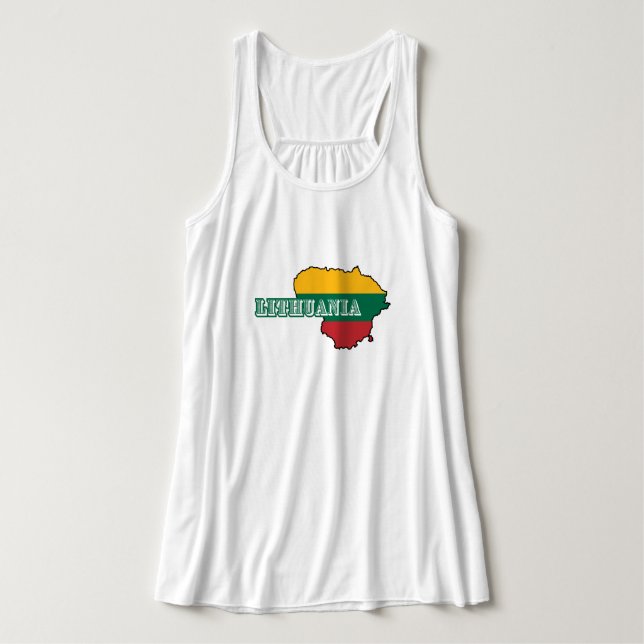 Simple Modern lithuania lietuva Flag Souvenir  Singlet (Design Front)