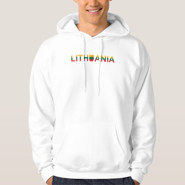 Simple Modern Lithuania  Lithuanian map Flag  Hoodie (Front)
