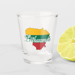 Simple Modern Lithuania Lithuanian map Flag Shot Glass