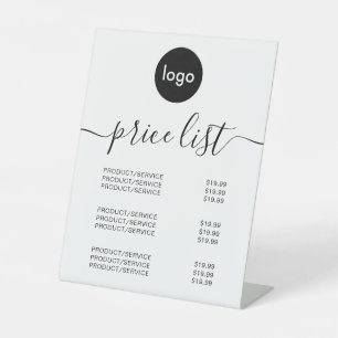 Simple Modern Logo Business Price List Pedestal Sign
