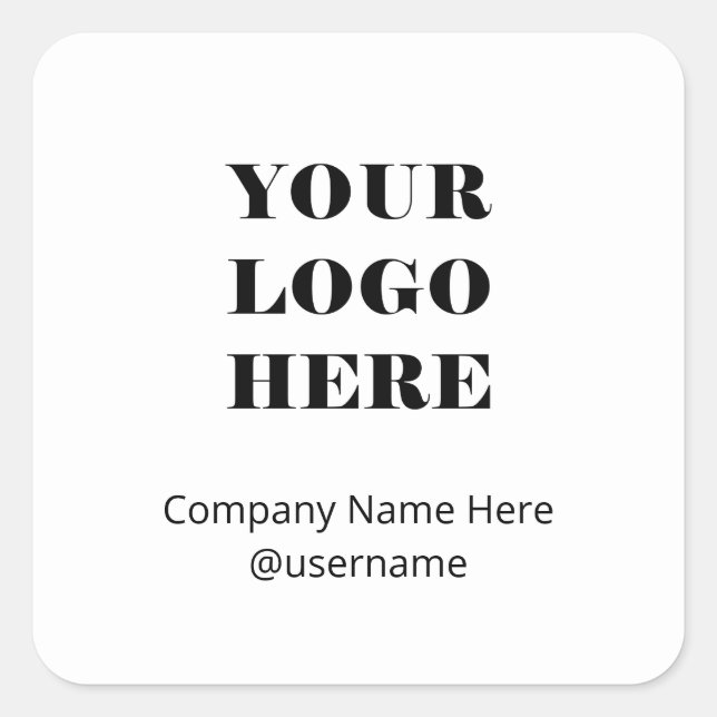 Simple Modern Logo with Company Name Square Sticker (Front)