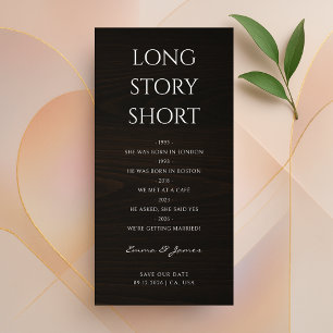 Simple Modern Long Story Short Dark Wood Bookmark Save The Date