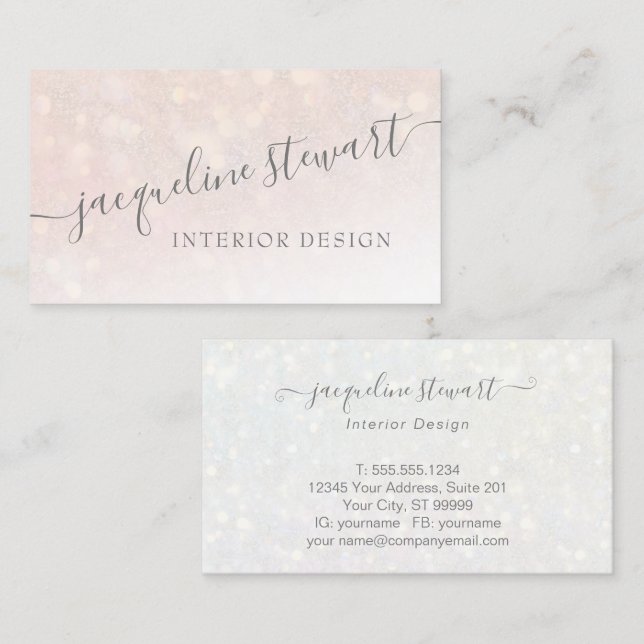 Simple Modern, Luminous Blush Pink Professional Business Card (Front/Back)