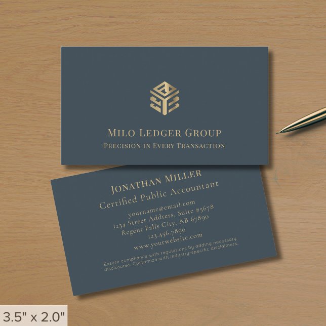 Simple Modern Luxury Geometric Logo Business Card (Creator Uploaded)
